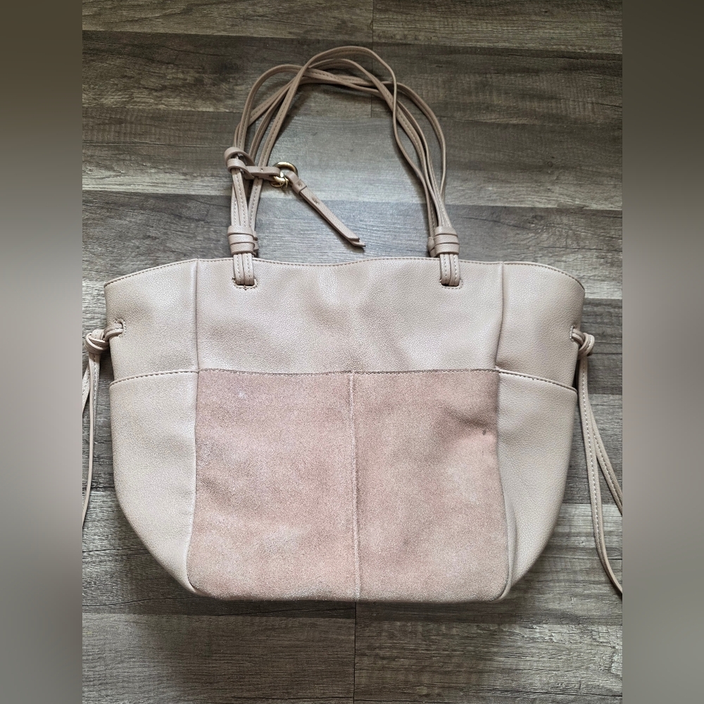 MODA LUXE NUDE PINK BLUSH LARGE SHOPPER TOTE BAG Y2K Princess Lagenlook Classy